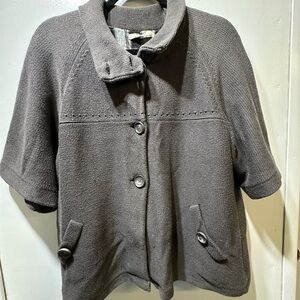 RW&CO. Charcoal Button-Up short sleeve sweater